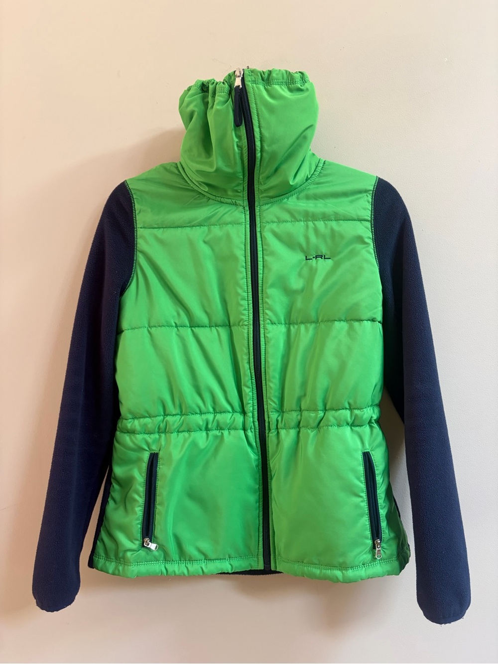 Lauren Active Ralph Lauren Green & Navy Full Zip Sweater Jacket Outerwear Top